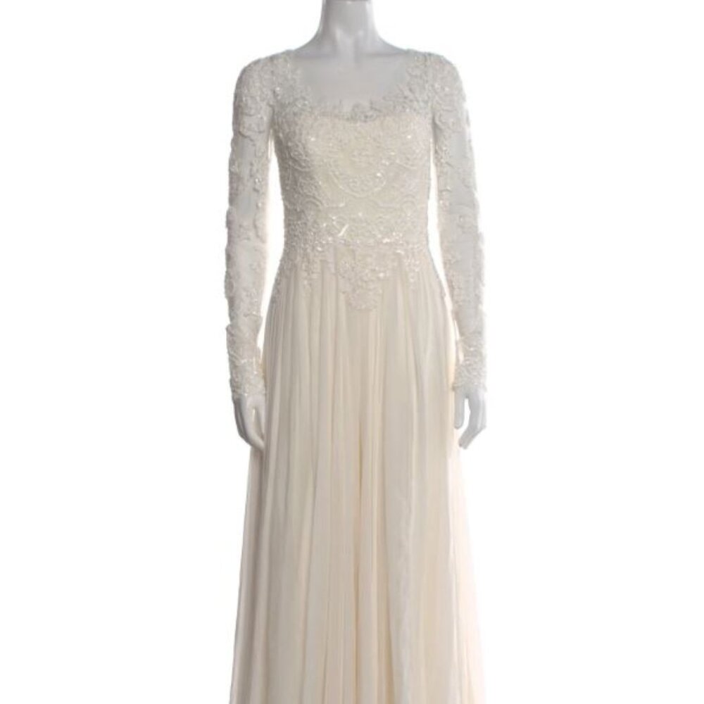 ZUHAIR MURAD - Wedding gown - lace & silk chiffon  // Size S (US 4)